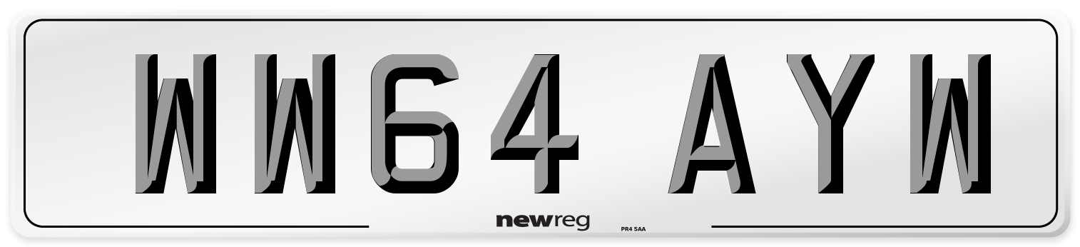 WW64 AYW Number Plate from New Reg